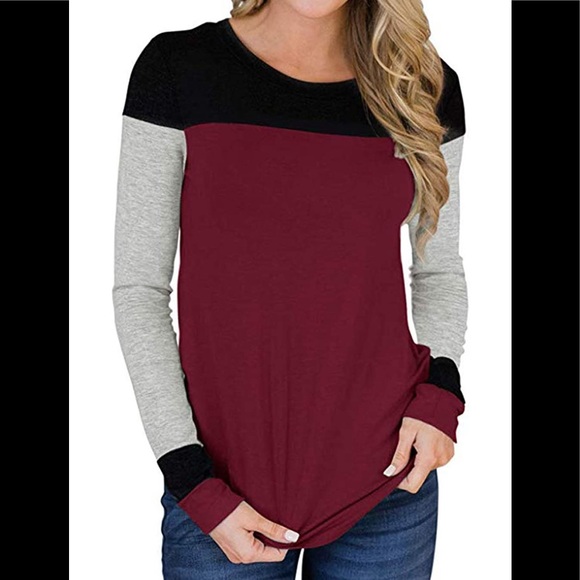 ๐ Beautiful Long sleeve Color block top - Picture 2 of 5